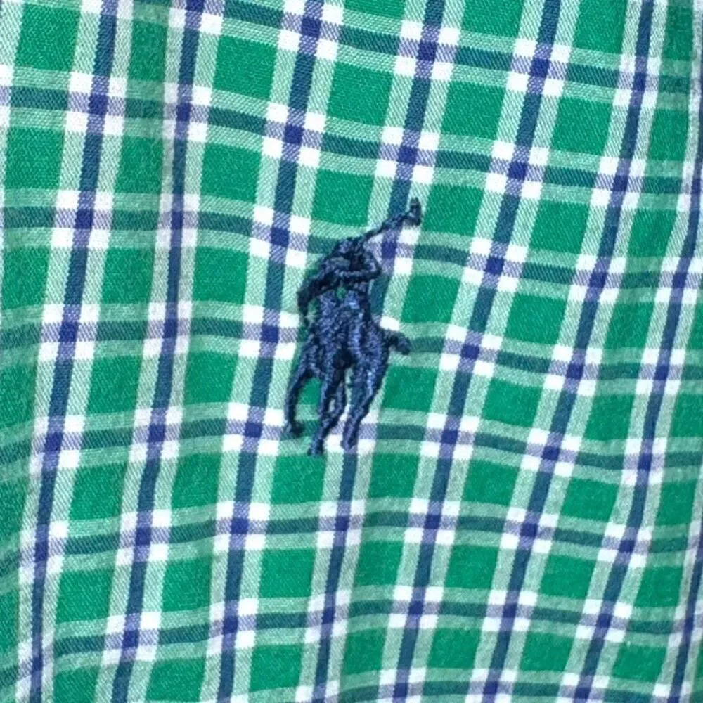 Polo Ralph Lauren Green Check S/S Button Down Shirt L